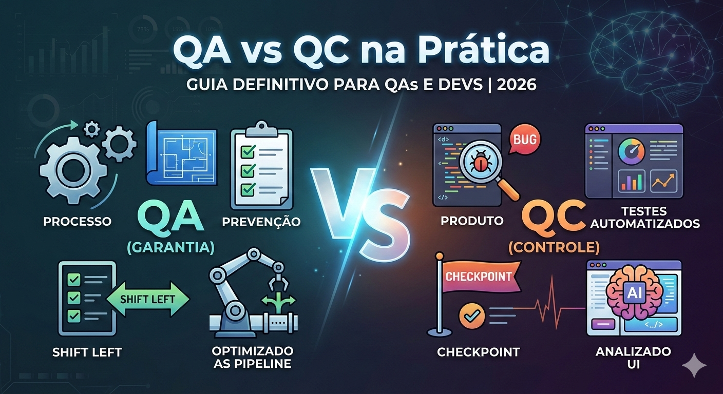 QA vs QC na Prática: Guia para Devs e QAs (Atualizado 2026)
