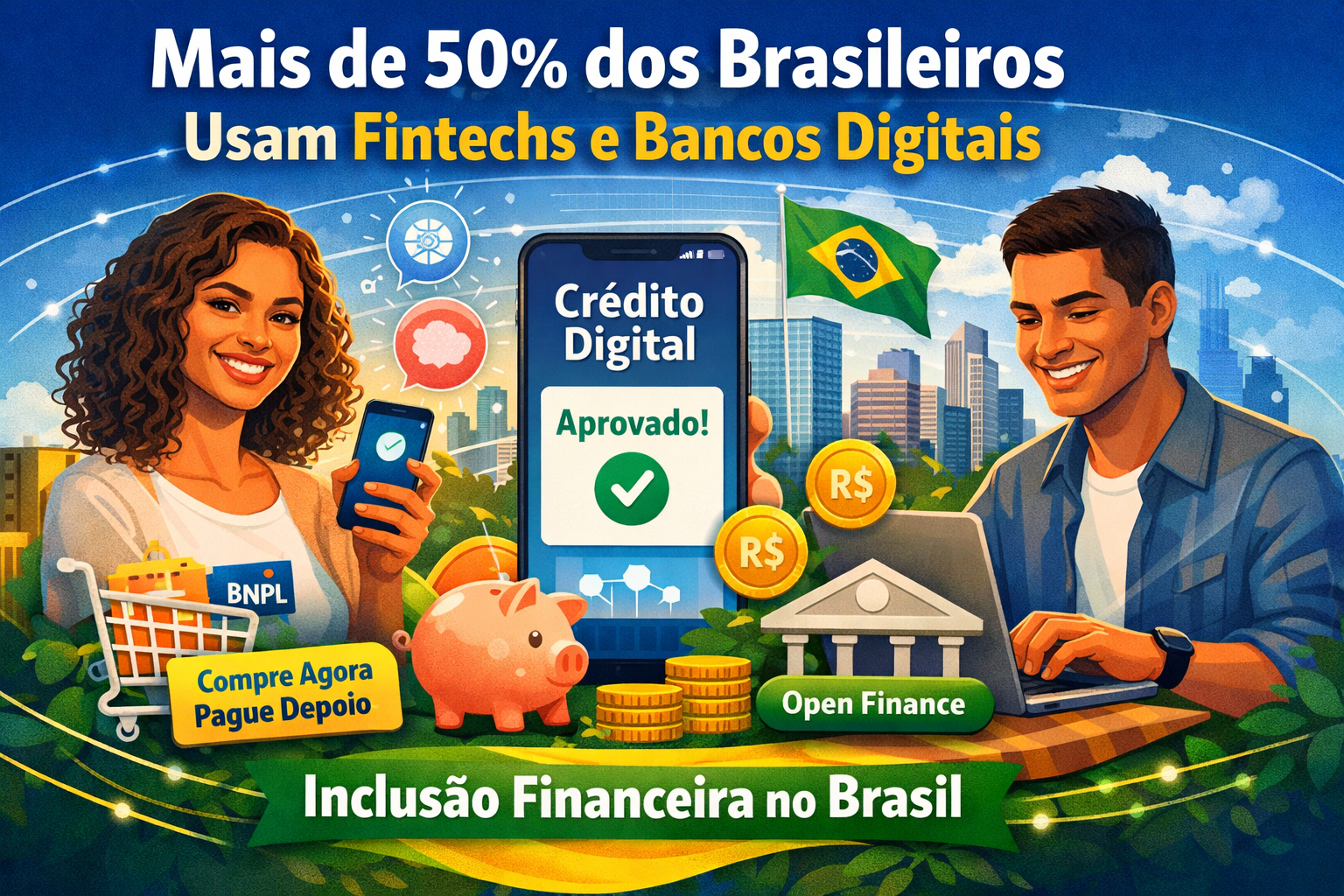 Mais de 50% dos brasileiros já usam fintechs